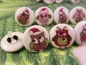 Preview: Weihnachts Eulen Knopf Ohrstecker Winter Uhu owl